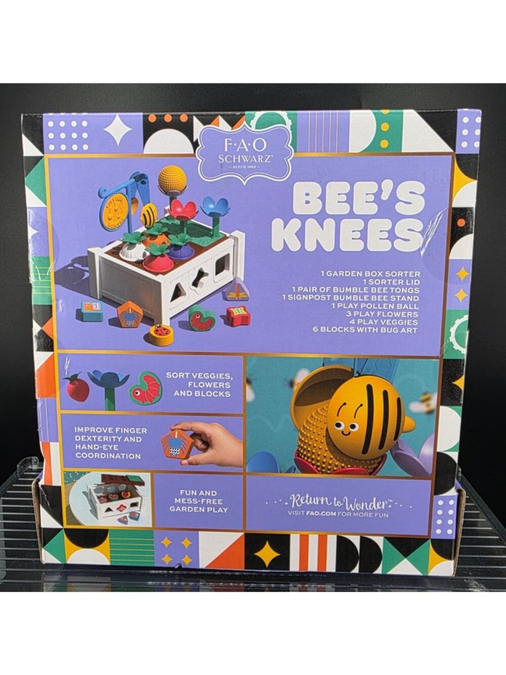 FAO Schwarz Bumble Bee Garden Sort & Match Set 18 Piece Educational Toy Ages 18M - Picture 6 of 11